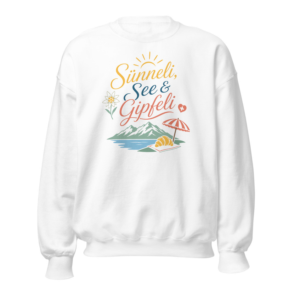 Sünneli, See & Gipfeli: Schweizer Sommer-Sweatshirt, Sommer- & Ferien-Sweatshirt