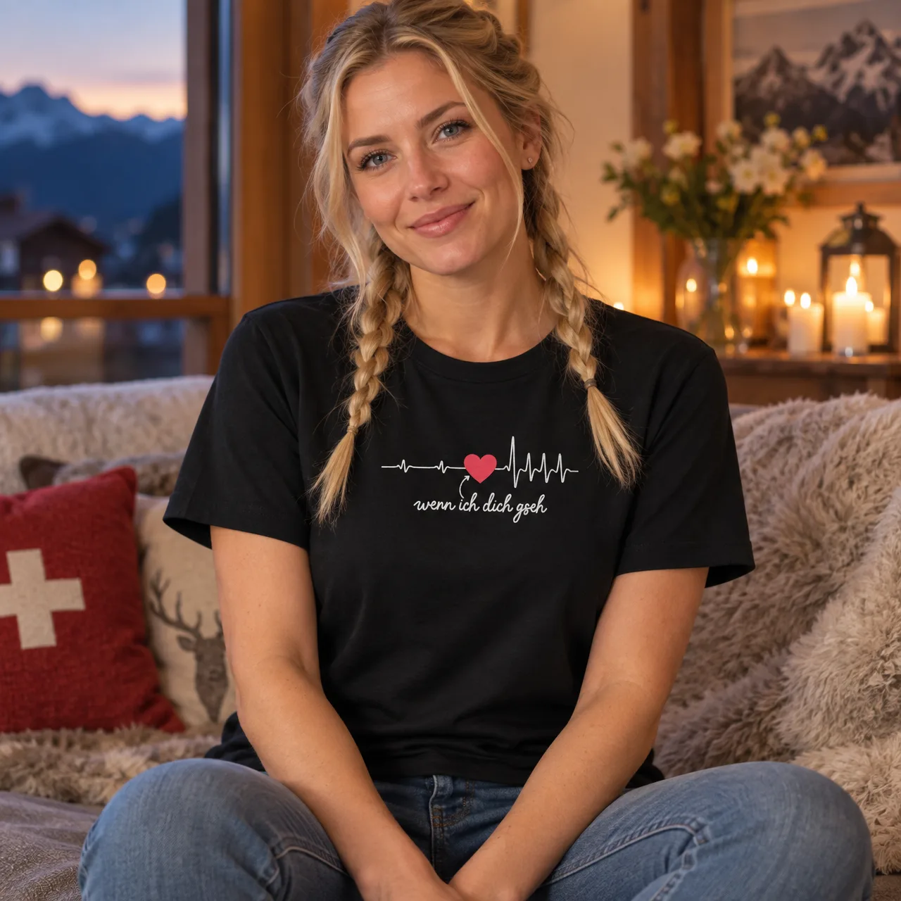 «Wenn ich dich gseh» T-Shirt, Schweizerdeutscher Spruch, getragen